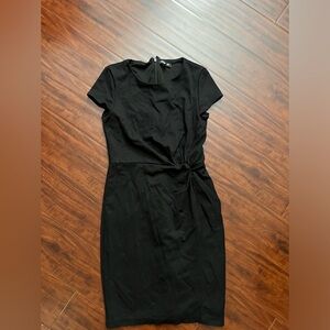 Express professional work dress black with twist on waist detail